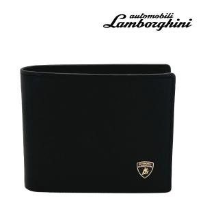 ランボルギーニ AUTOMOBILI LAMBORGHINI メンズ 2つ折り 短財布 ブラック E3XUBP11｜importshippers