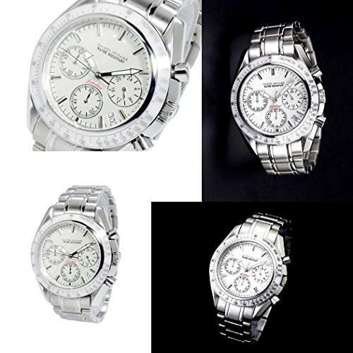 ≪Daniel Muller≫ダニエル ミューラー Chronograph 100m防水 メタルベル...