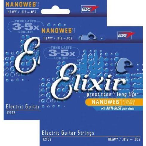 Elixir Nanoweb Heavy エレキギター 弦 2パック