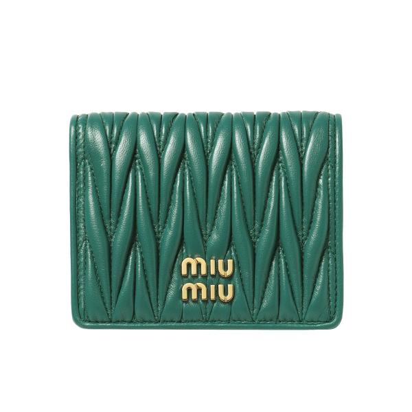 MIU MIU ミュウ 二つ折り財布 MATELASSE マテラッセ 5MV204 2FPP F0K...