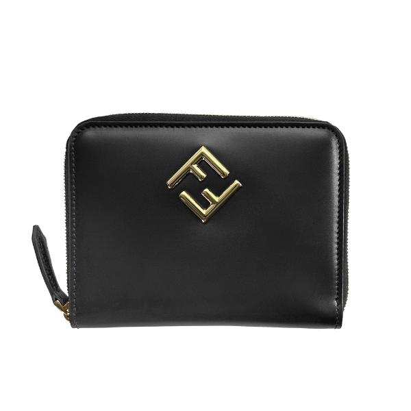 FENDI フェンディ ラウンドファスナー二つ折り財布 ミディアム FF DIAMOND FFダイヤ...