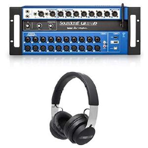 Soundcraft Ui24R 24 Input Digital Mixer with Wifi, App Control, Recording Ui 24R Bundle With Audio Technica ATH-PRO7X Professional On-Ear DJ Headphone