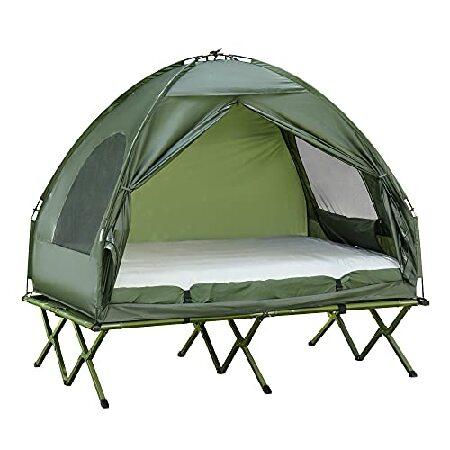 Outsunny 2 Person Foldable Camping Cot, Portable O...