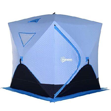 Outsunny 4 Person Ice Fishing Shelter with Padded ...