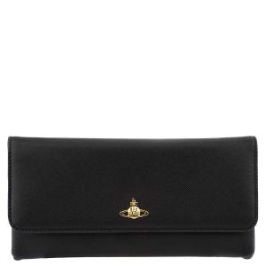 Vivienne Westwood ヴィヴィアンウエストウッド 長財布 52020020 40565 VICTORIA CLUTCH WITH FLAP レディース ブラック｜インポートショップTERESA