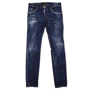 DSQUARED2 ディースクエアード パンツ ジーンズ S71LB1166 S30789 SUPER TWINKY JEANS メンズ 男性 ボタンフライ デニム 470 BLUE ブルー｜importteresa