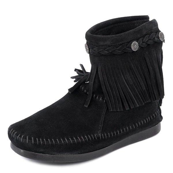 MINNETONKA フリンジブーツ HI TOP BACK ZIP BOOT 299 レディース ...