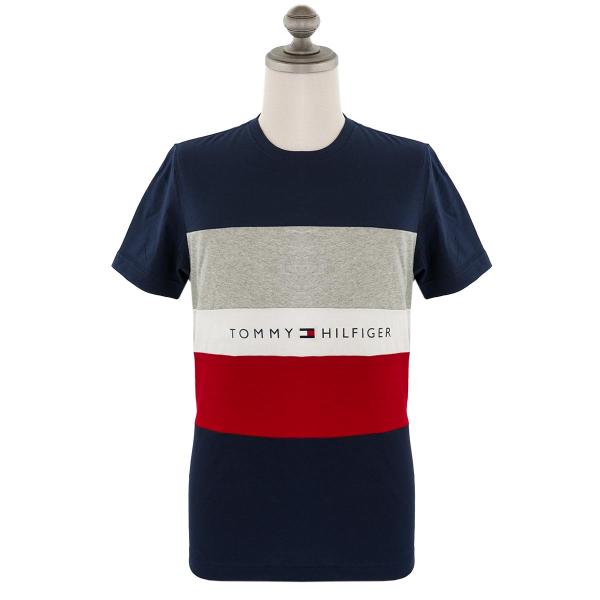 TOMMY HILFIGER 半袖Tシャツ 09T3767 メンズ ロゴ 410 DARK NAVY...