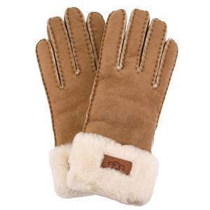 UGG アグ 手袋 2023年-2024年秋冬新作 17369 W TURN CUFF GLOVE レディース 女性 グローブ シープスキン CHESTNUT/CHE チェスナット｜importteresa