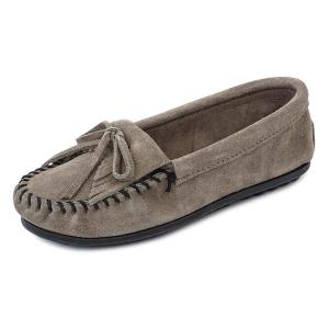 MINNETONKA ミネトンカ モカシン レディース 401T KILTY SUEEDE MOC スリッポン スエード フリンジ 5-8 GREY グレー