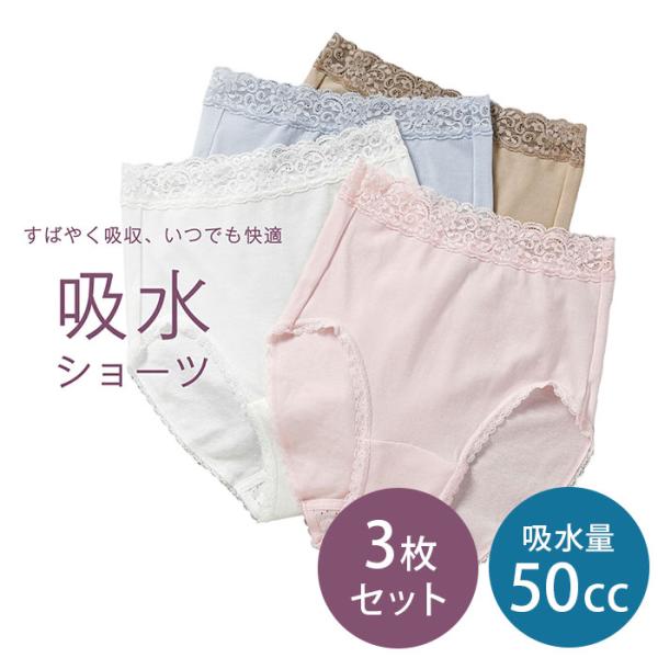 【3枚セット】ウェルドライ 50cc 軽失禁対策ショーツ 女性用 吸水量50cc ウエルドライ 安心...