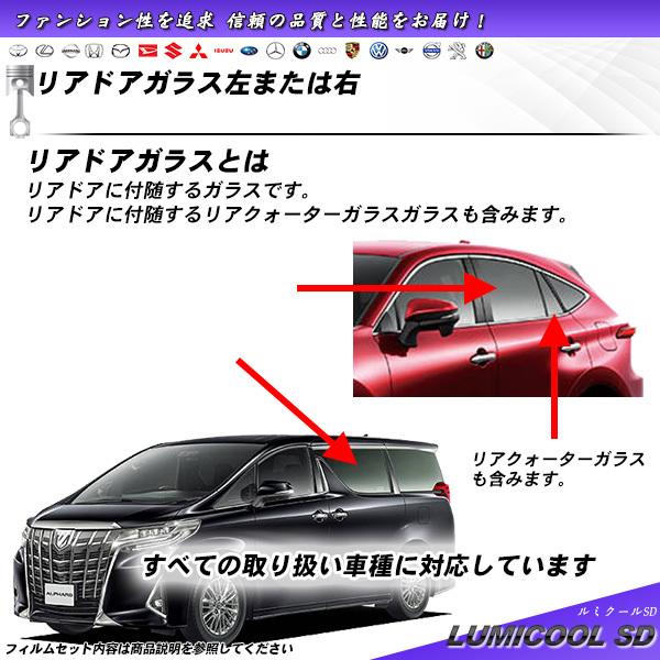 リアドアガラス カーフィルム 左または右 全車種対応 ルミクールSD UVカット スモーク