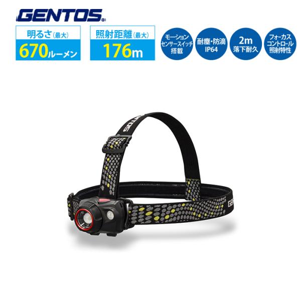 即納 在庫あり ヘッドライト コンパクトライト 充電式 GENTOS ジェントス DPX-518H ...