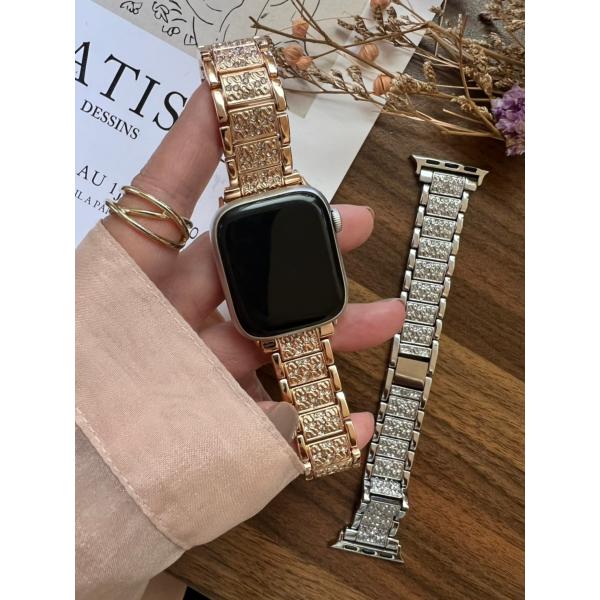 アップルウォッチ バンド AppleWatch バンド ラインストーン メタル バンド バングル サ...
