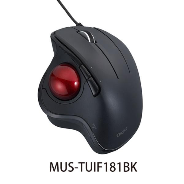 ナカバヤシ 角度可変スタンド付き 有線 親指 5ボタン 光学式トラックボールマウス ブラック MUS...