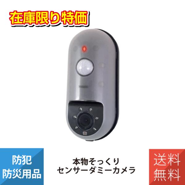 送料無料 ダミーカメラ 本物そっくり センサーカメラ LED点灯 電池式 夜間 人感センサー 防犯 ...
