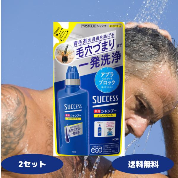 サクセス 薬用シャンプー エクストラクール 詰替 320ml 2セット Kao SUCCESS メン...