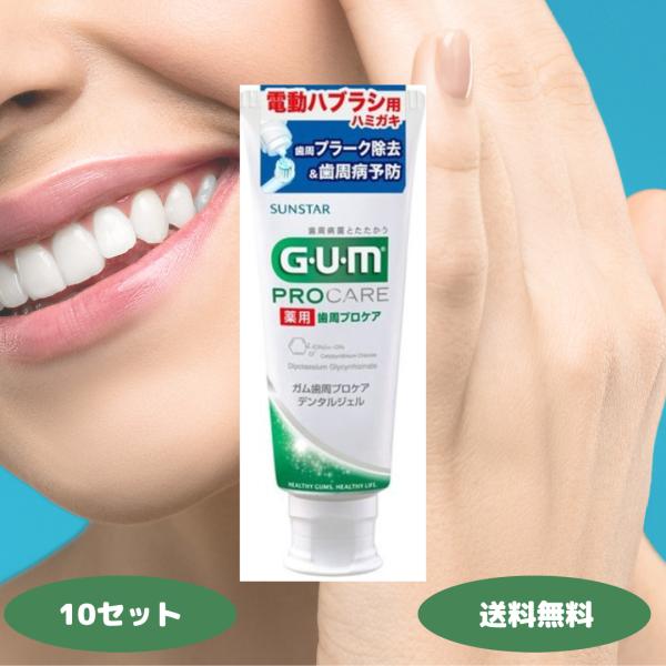 サンスター GUM ガム 歯周プロケア 電動ハブラシ用 デンタルジェル 65g 10セット SUNS...