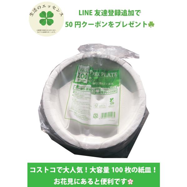 ペーパープレート 紙皿 100枚 直径22cm 使い捨て 日本製 電子レンジ OK コストコ 552...