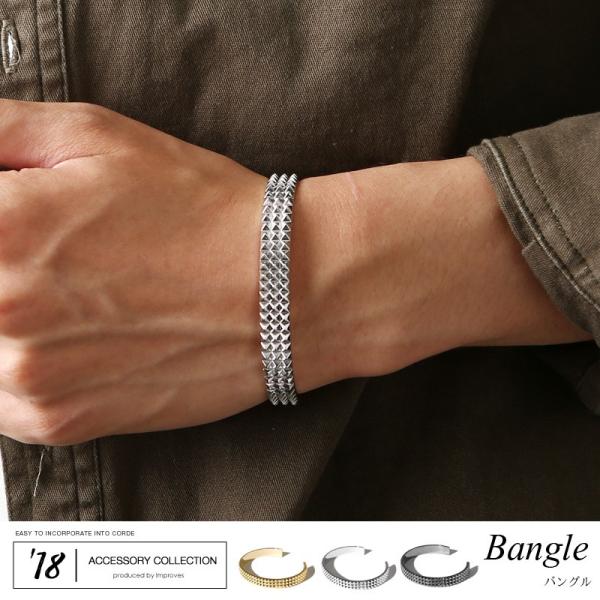バングル ブレスレット アクセサリー メンズ シルバー ゴールド プレゼント