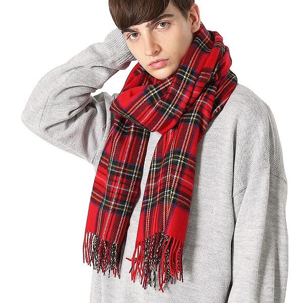 マフラー チェック柄 チェックマフラー 防寒 暖かい あたたかい メンズファッション メンズ 韓国フ...