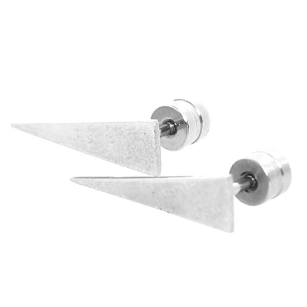 ピアス メンズ トライアングル 三角 両耳 シルバー サージカルステンレス パンク メタル パンキッ...