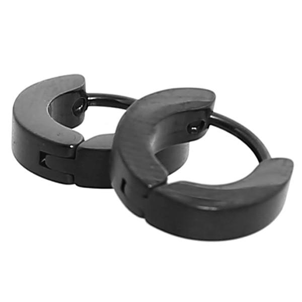 ピアス メンズ リング 両耳 ブラック 黒 サージカルステンレス スチール 小振り 小さい アクセサ...