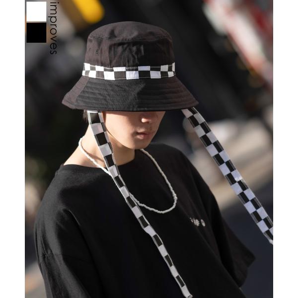 ハット メンズ フラッグ レース あご紐 バケットハット 帽子 フリーサイズ コットン セレクト ア...
