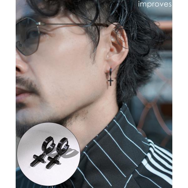 ピアス メンズ レディース クロス リングピアス アクセサリー アメカジ カジュアル スケーター ス...