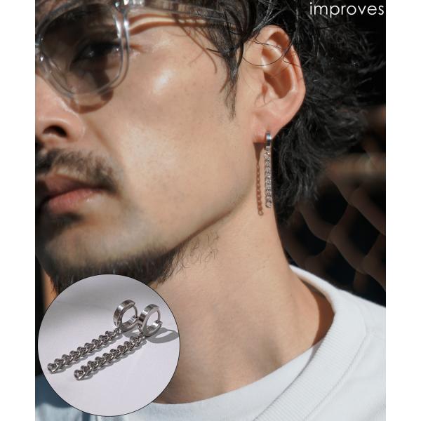 ピアス メンズ レディース チェーン リングピアス アクセサリー アメカジ カジュアル スケーター ...