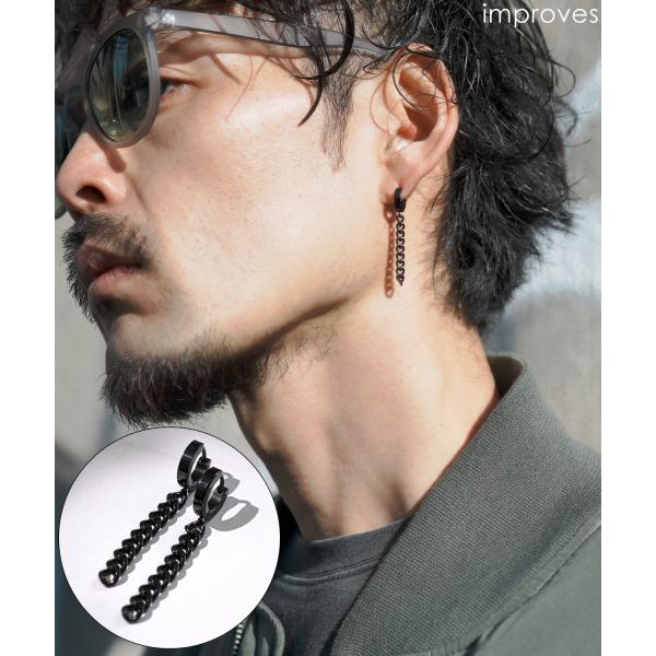 ピアス メンズ レディース チェーン リングピアス アクセサリー アメカジ カジュアル スケーター ...