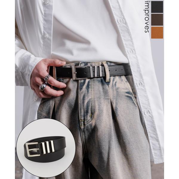 ベルト メンズ レディース シンセティックレザー ベルト シンプル きれいめ ビジネス ベーシック ...