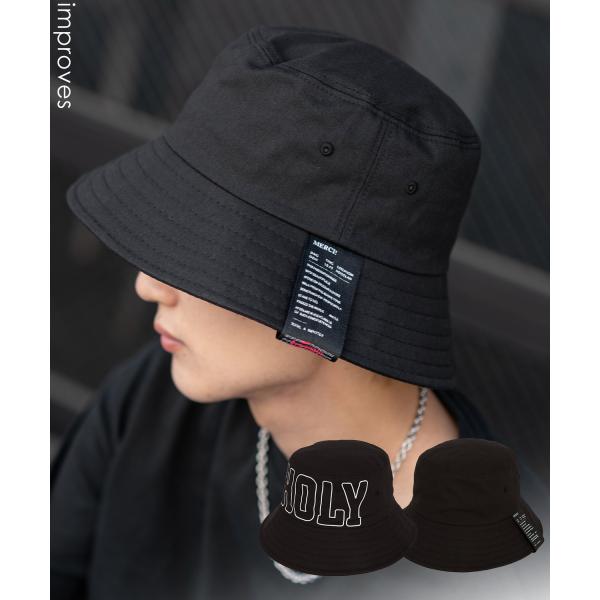 バケットハット メンズ コットン ロゴ プリント ハット シンプル 大人カジュアル アメカジ カジュ...