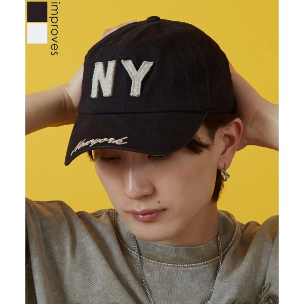 キャップ メンズ 帽子 刺しゅう ベースボール New York ロゴ  ローキャップ スケーター ...