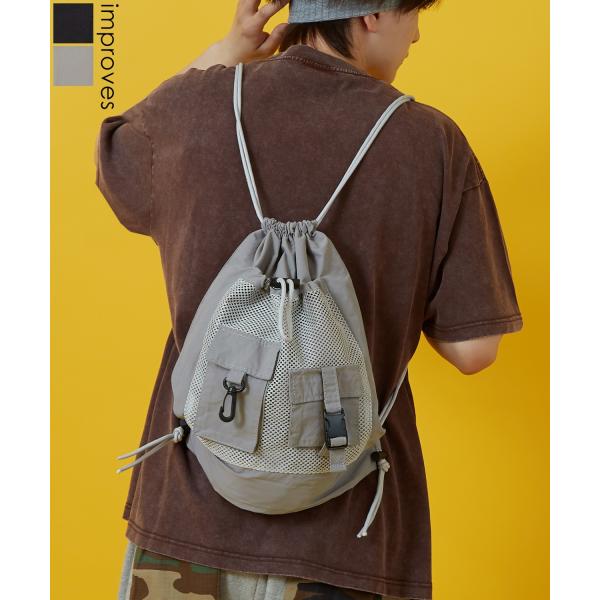 リュック メンズ 軽量 ミニ バッグ ナップサック 鞄 通勤 旅行 ユーティリティ メッシュ ポケッ...