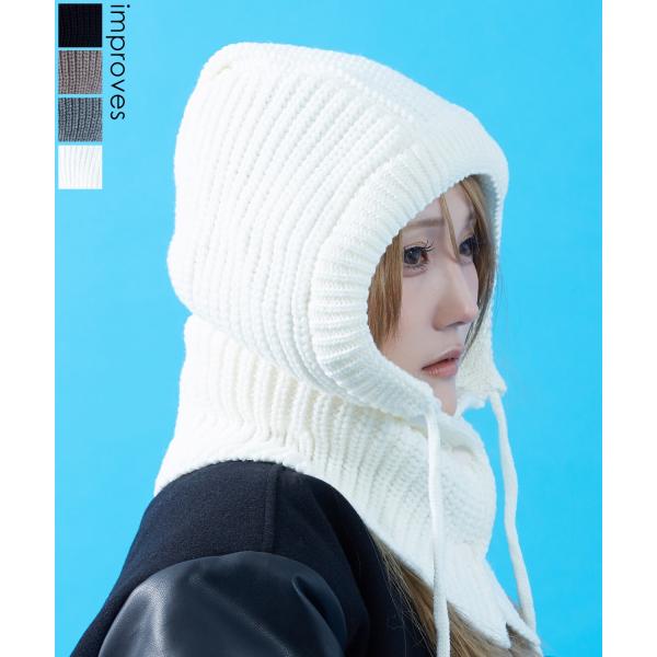 ニット バラクラバ レディース メンズ ユニセックス ジェンダーレス モードストリート ビーニー ニ...