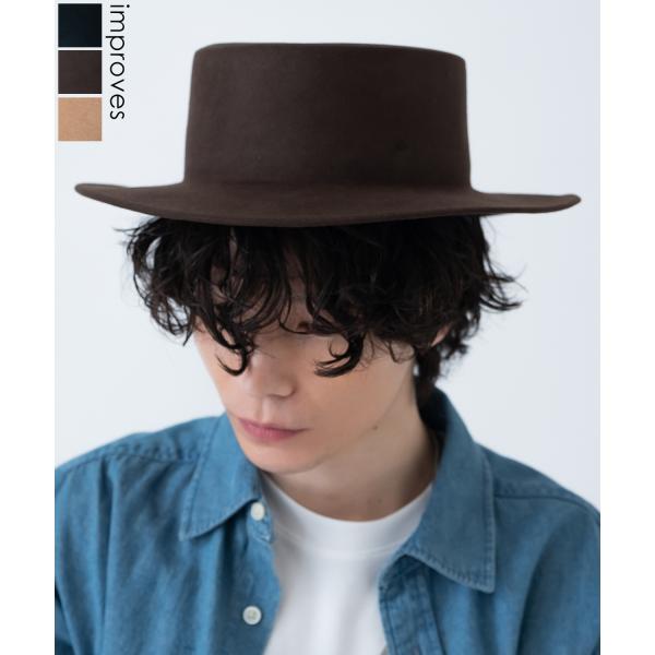 ハット メンズ 帽子 フェルトハット クラシック きれいめ アメカジ 古着MIX ブラック ブラウン...