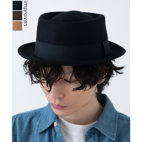 ハット メンズ 帽子 フェルトハット クラシック きれいめ アメカジ 古着MIX ブラック ブラウン...