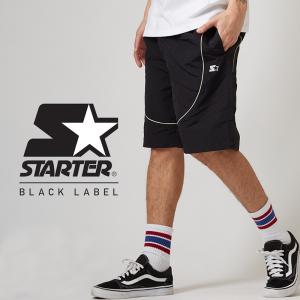 STARTER BLACK LABEL スターターブラックレーベル ナイロン ショートパンツ メンズ ハーフパンツ ショーツ 短パン ブランド ブラック 黒 improves｜improves