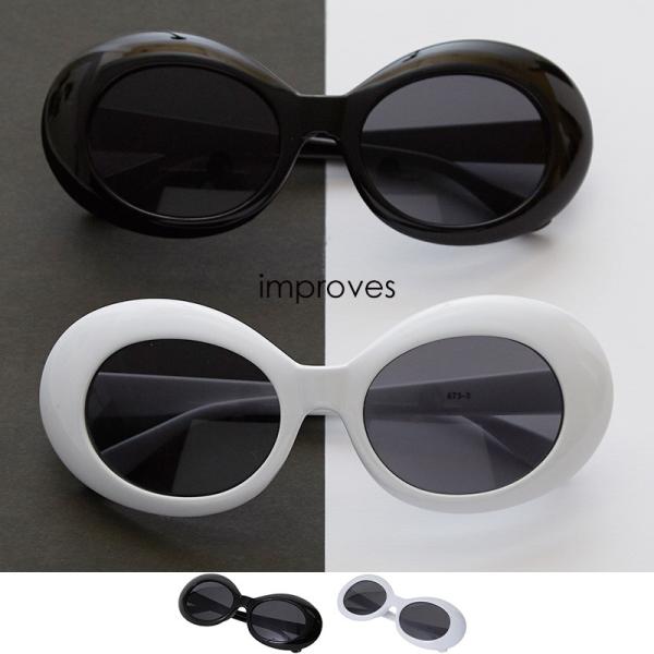 オーバル サングラス メンズ メガネ 眼鏡 めがね おしゃれ UVカット improves