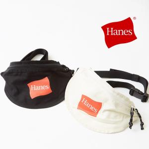 Hanes ヘインズ ウエストポーチ メンズ ブランド ウエストバッグ ボディバッグ ショルダーバッグ 斜めがけ キャンバス サコッシュ 黒｜improves