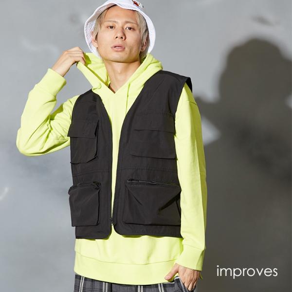 ベスト メンズ 春夏 フィッシングベスト おしゃれ ミリタリーベスト アウトドア ブラック 黒 スト...