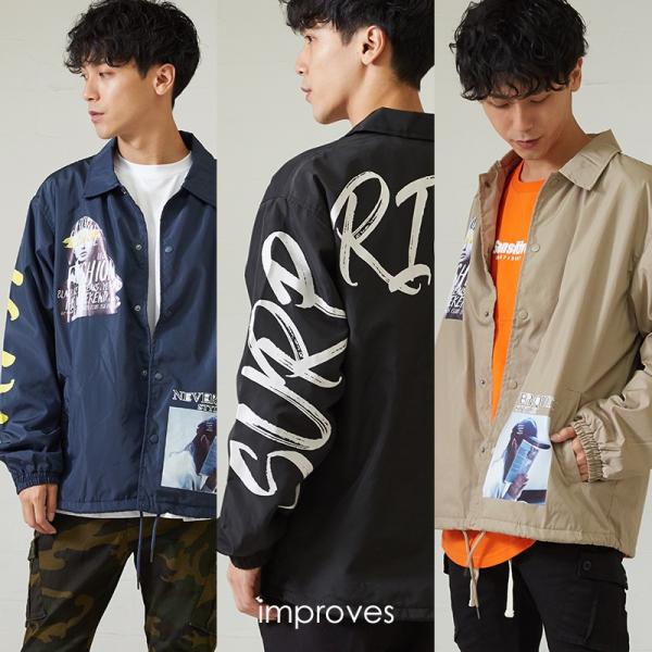 コーチジャケット メンズ ストリート ポリ ナイロン ジャケット ユニセックス 韓国 ファッション ...