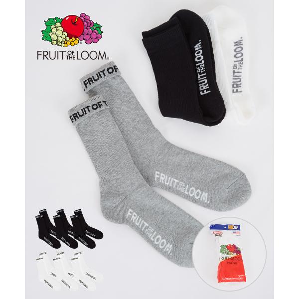 FRUIT OF THE LOOM フルーツオブザルーム ソックス メンズ 3足セット 無地 クルー...