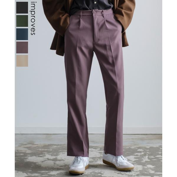 フレアパンツ メンズ フレアーパンツ ワイドパンツ スラックス キレイめ