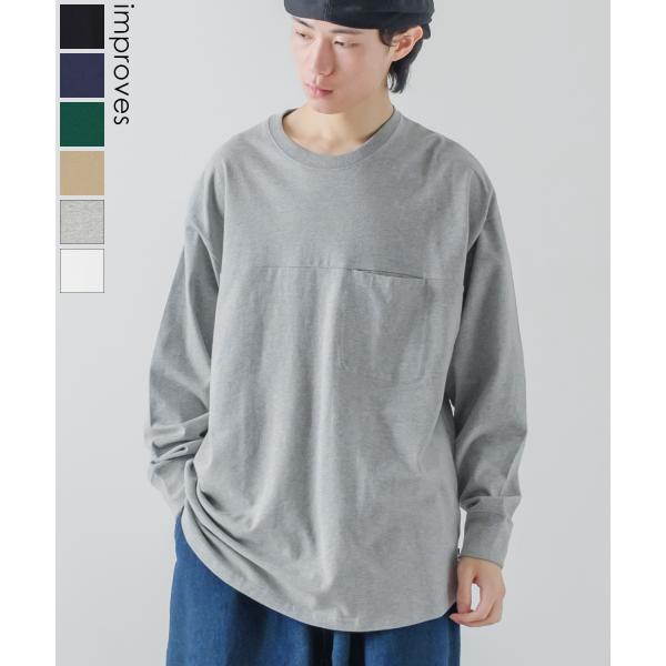 長袖Tシャツ メンズ USコットン 無地 ロンT フットボールTシャツ カットソー ポケT オーバー...