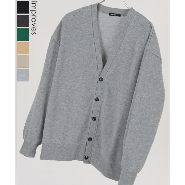 カーディガン メンズ 裏起毛 フリース スウェット スエット Vネック オーバーサイズ 古着MIX ...