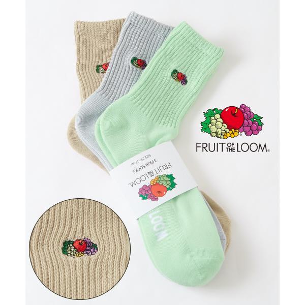 ソックス メンズ FRUIT OF THE LOOM/フルーツオブザルーム 3足セット ワンポイント...