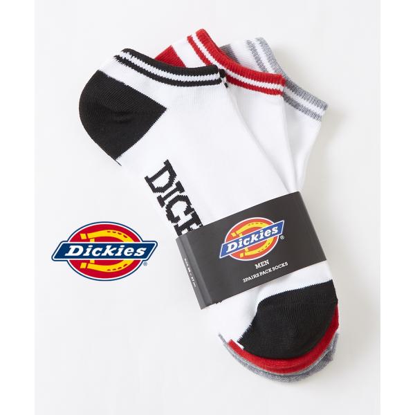 ソックス メンズ Dickies/ディッキーズ 3足セット ラインデザイン ショートソックス スニー...