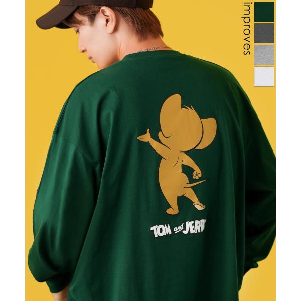 長袖Tシャツ メンズ TOM&amp;JERRY トムとジェリー プリント カットソー ロンT カートゥーン...